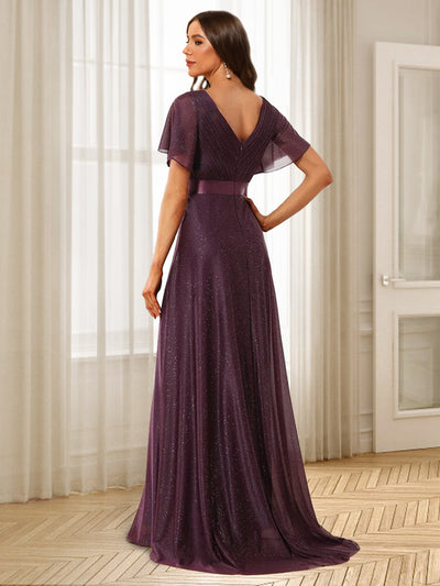 A-Line/Princess V-Neck Floor-Length Ruffles Bridesmaid Dresses