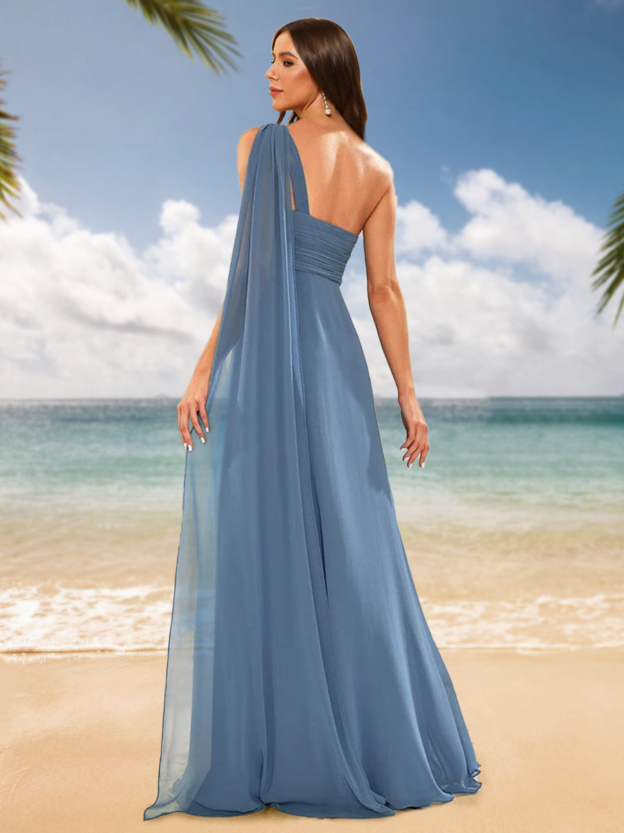 A-Line/Princess One-Shoulder Sleeveless Bridesmaid Dresses