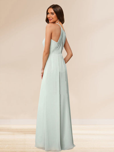 A-Line/Princess V-Neck Sleeveless Ruffles Bridesmaid Dresses