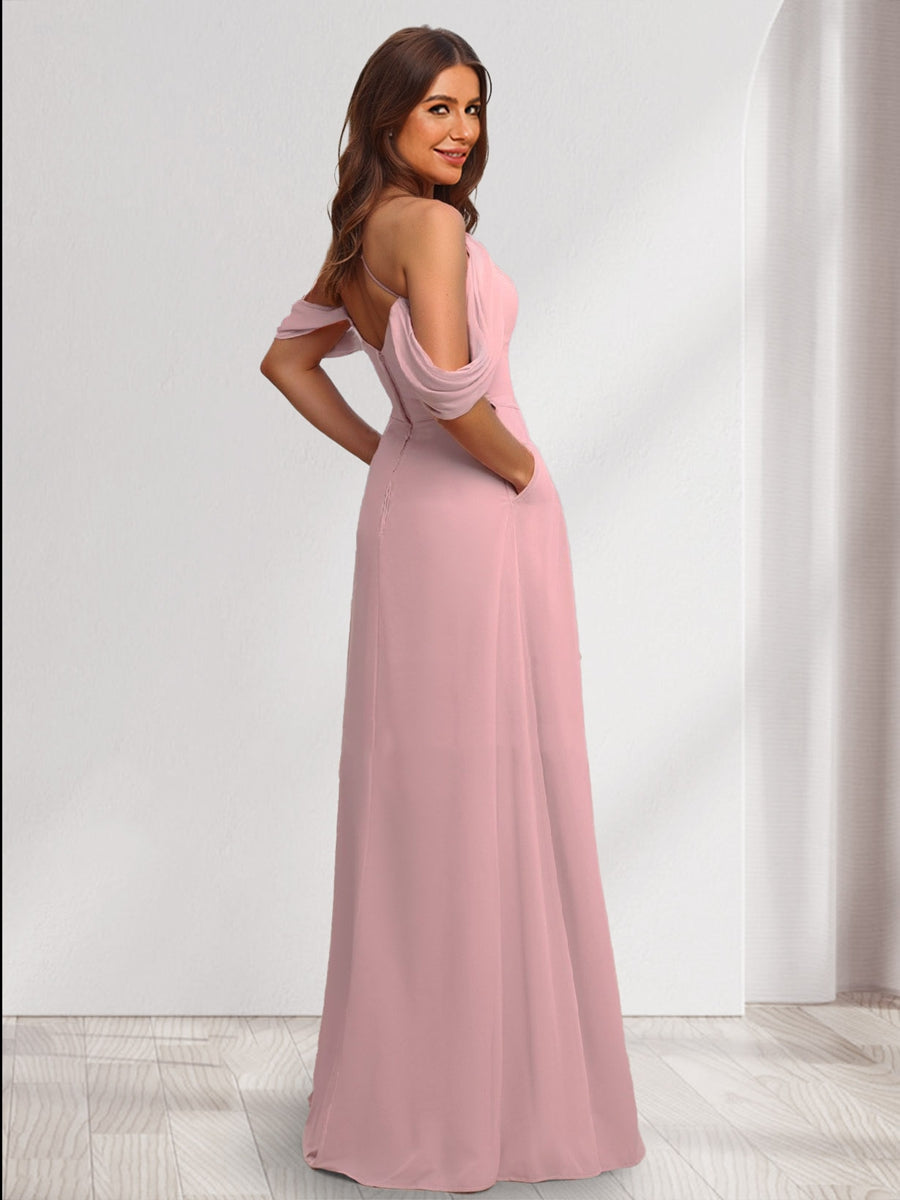 A-Line/Princess Halter Sleeveless Ruched Bridesmaid Dresses