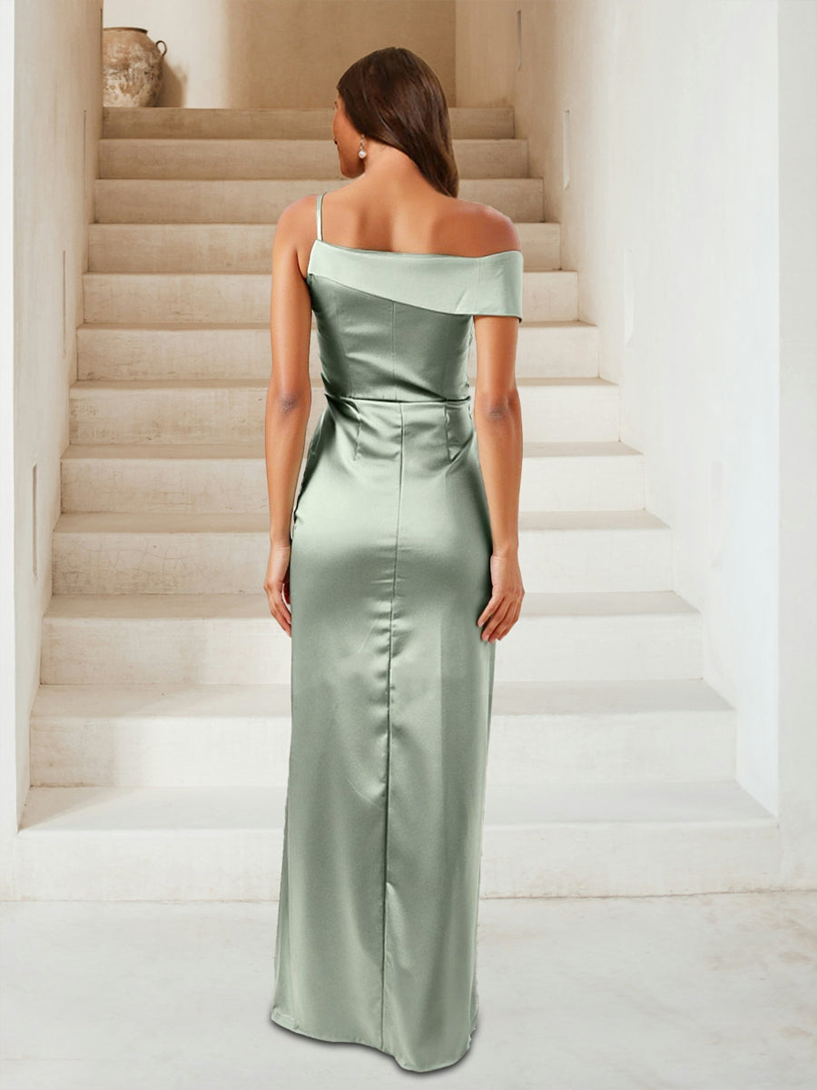 Sheath/Column One-Shoulder Sleeveless Split Side Bridesmaid Dresses