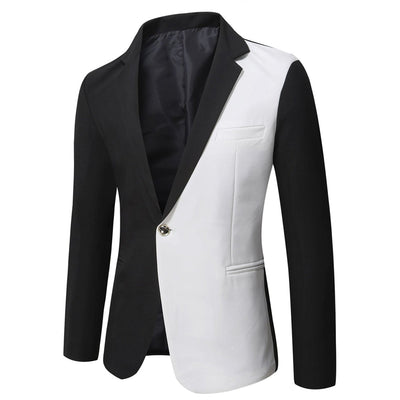 Tailored Fit Notched Lapel Single Breasted One-button Men's Party Jacket