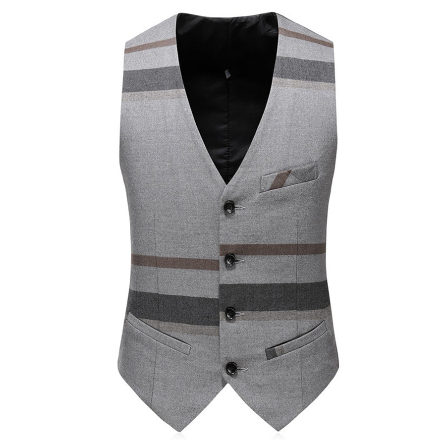 Tailored Fit Notched Lapel Single Breasted One-button 3 Pieces Patterned Men's Wedding Suits