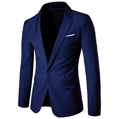 Tailored Fit Notched Lapel Single Breasted One-button Men's Party Jacket