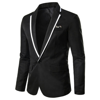 Tailored Fit Notched Lapel Single Breasted One-button Men's Party Jacket