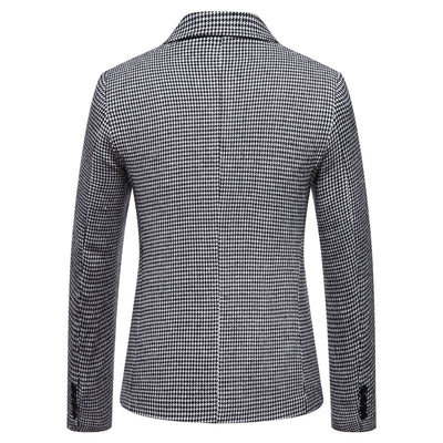 Tailored Fit Notched Lapel Single Breasted One-button Striped Men's Party Jacket