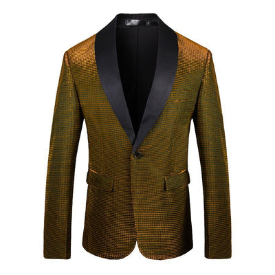 Tailored Fit Shawl Lapel Single Breasted One-button Men's Party Jacket