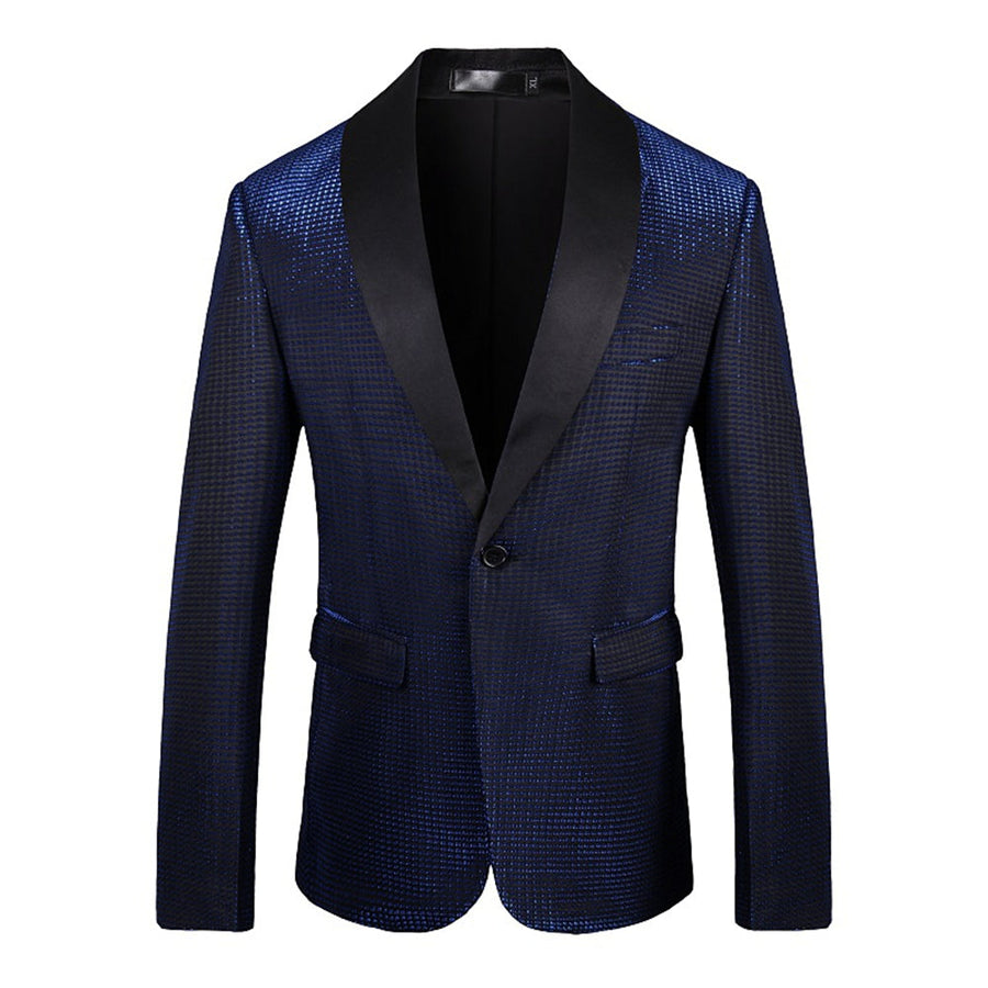 Tailored Fit Shawl Lapel Single Breasted One-button Men's Party Jacket