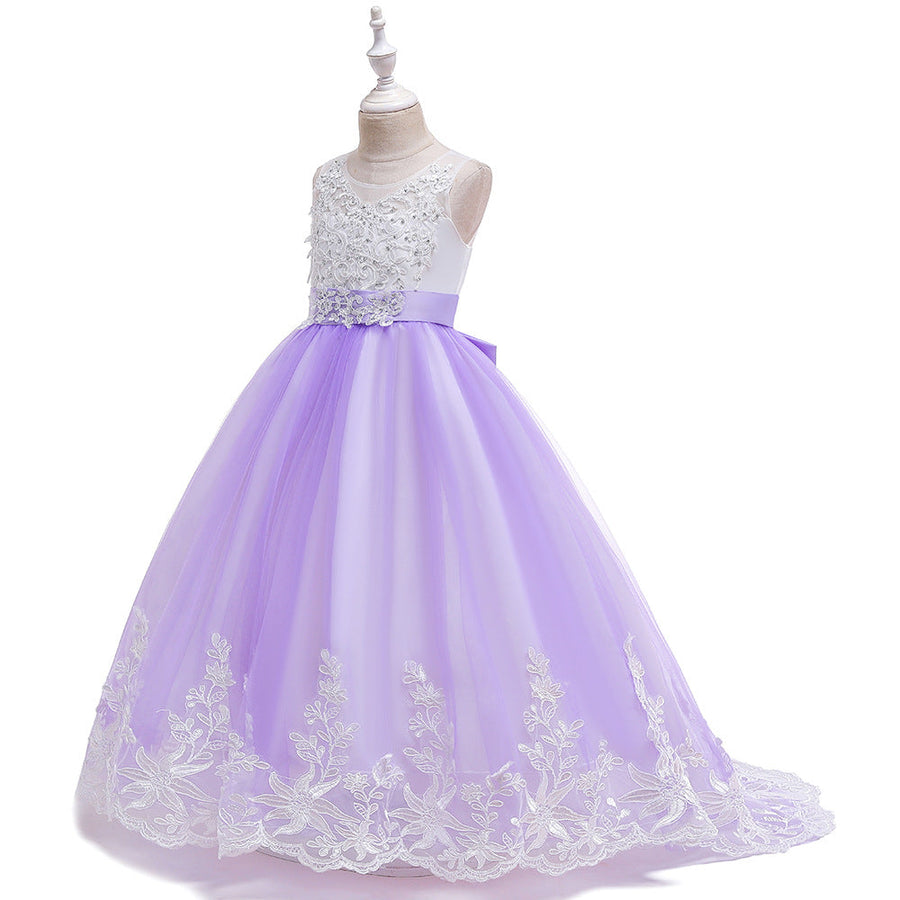 Princess Ball Gown Scoop Sleeveless Flower Girl Dresses with Appliques