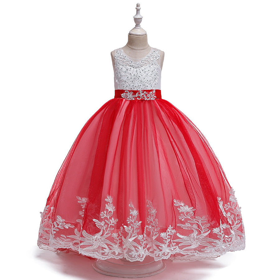 Princess Ball Gown Scoop Sleeveless Flower Girl Dresses with Appliques