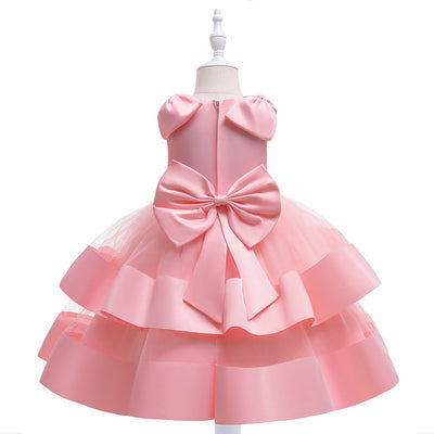 Princess Ball Gown Scoop Tiered Flower Girl Dresses with Pearls