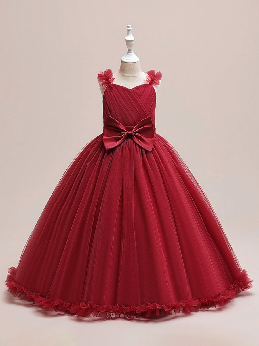 A-Line/Princess Scoop Sleeveless Flower Girl Dresses with Bow Knot