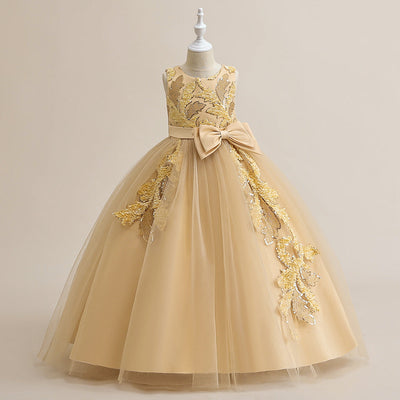 A-Line/Princess Scoop Sleeveless Flower Girl Dresses with Sequins