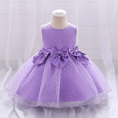 Ball Gown Scoop Sleeveless Flower Girl Dresses with Bow Knot