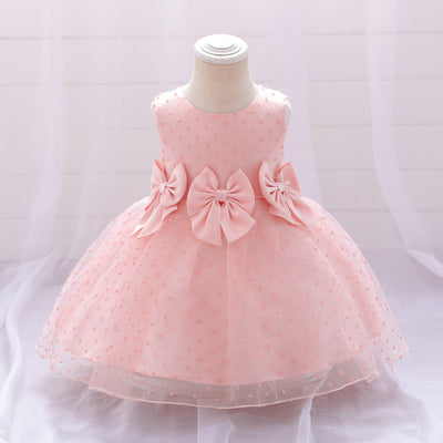 Ball Gown Scoop Sleeveless Flower Girl Dresses with Bow Knot