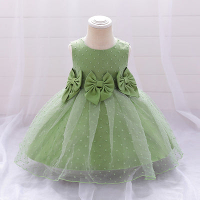 Ball Gown Scoop Sleeveless Flower Girl Dresses with Bow Knot