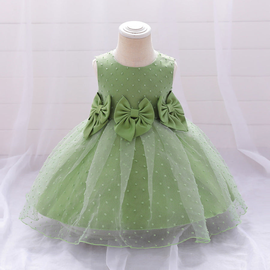 Ball Gown Scoop Sleeveless Flower Girl Dresses with Bow Knot