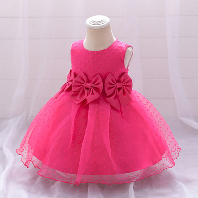 Ball Gown Scoop Sleeveless Flower Girl Dresses with Bow Knot