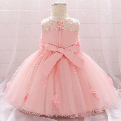 Ball Gown Scoop Sleeveless Flower Girl Dresses with Solid Flowers