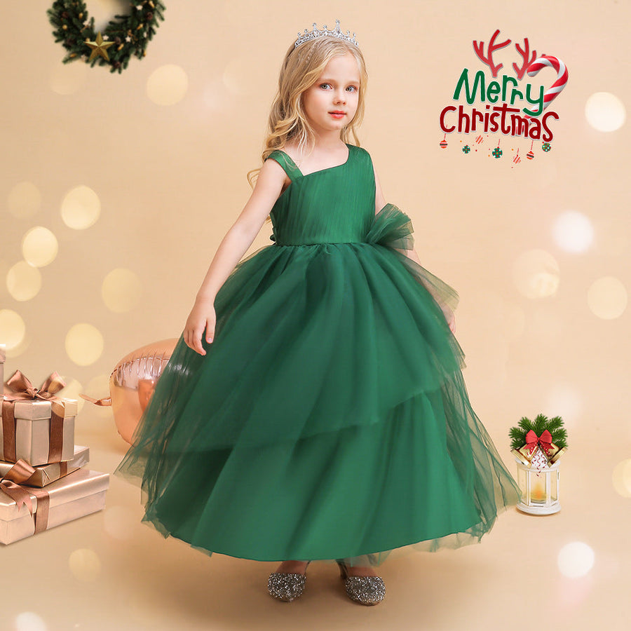 A-Line/Princess Asymmetrical Sleeveless Christmas Dresses with Sash