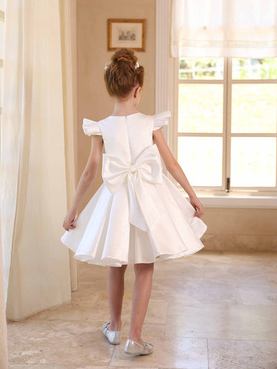 A-Line/Princess Crew Neck Flying Sleeves Flower Girl Dresses with Belt