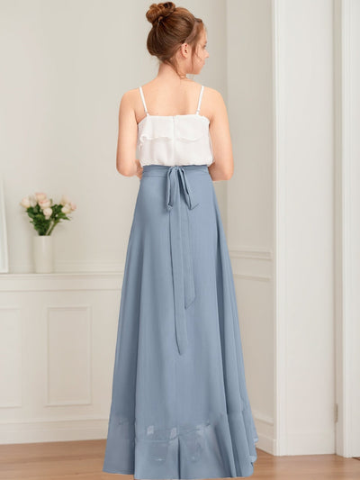 A-Line/Princess Scoop Sleeveless Ruffles Junior Bridesmaid Dresses