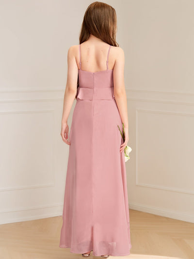 A-Line/Princess Halter Sleeveless Ruffles Junior Bridesmaid Dresses