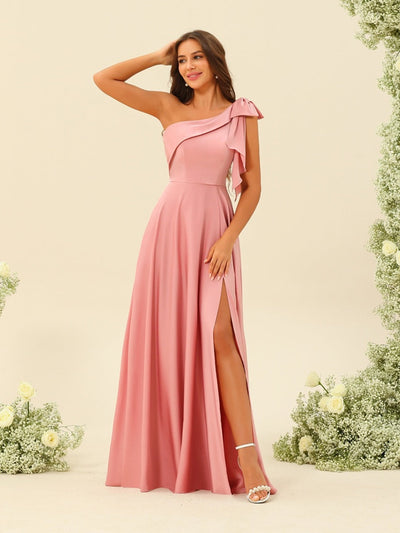 A-Line/Princess One-Shoulder Split Side Bridesmaid Dresses