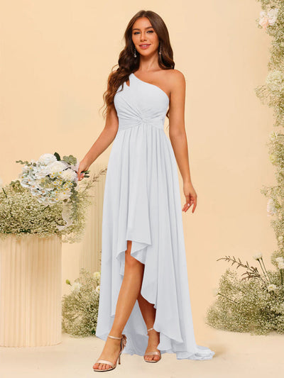 A-line/Princess One-The-Shoulder Asymmetrical Long Bridesmaid dresses