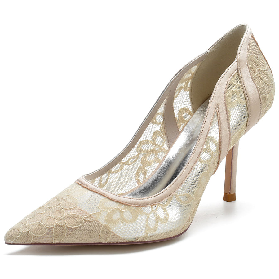 Women's Silk Satin With Stiletto Heel Closed Toe Evening Shoes