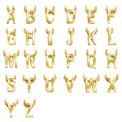26 English Alphabet Surname Titanium Pendant Necklace