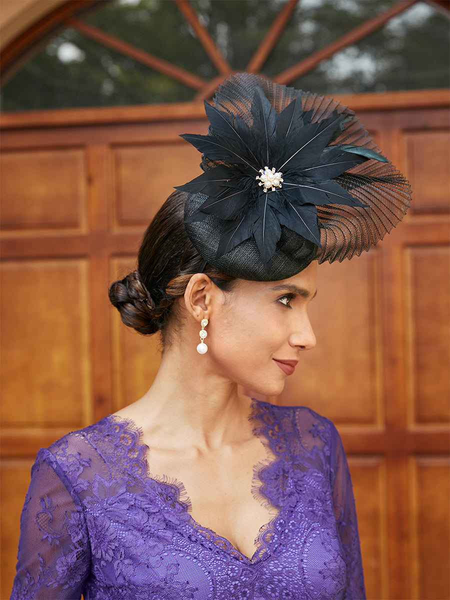 Elegant Tulle Fascinators with Feathers