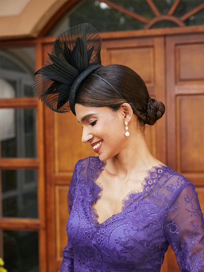 Elegant Tulle Fascinators with Feathers