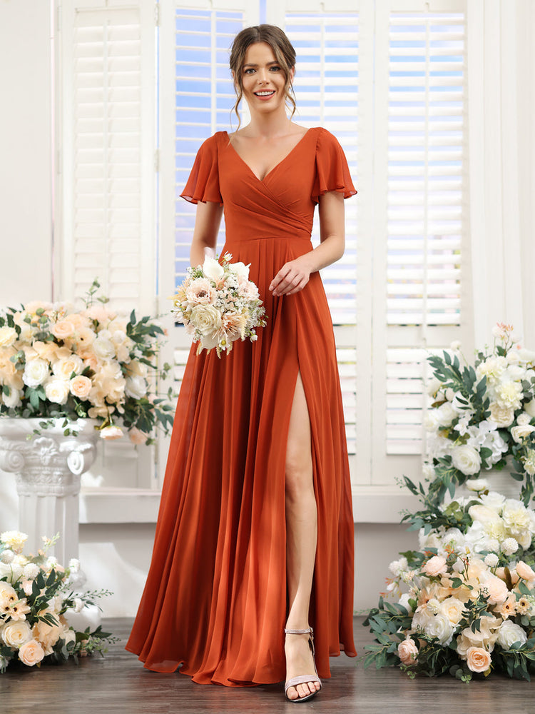 Orange short deals bridesmaid dresses