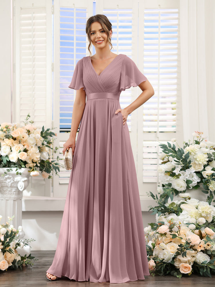 Short mauve deals bridesmaid dresses