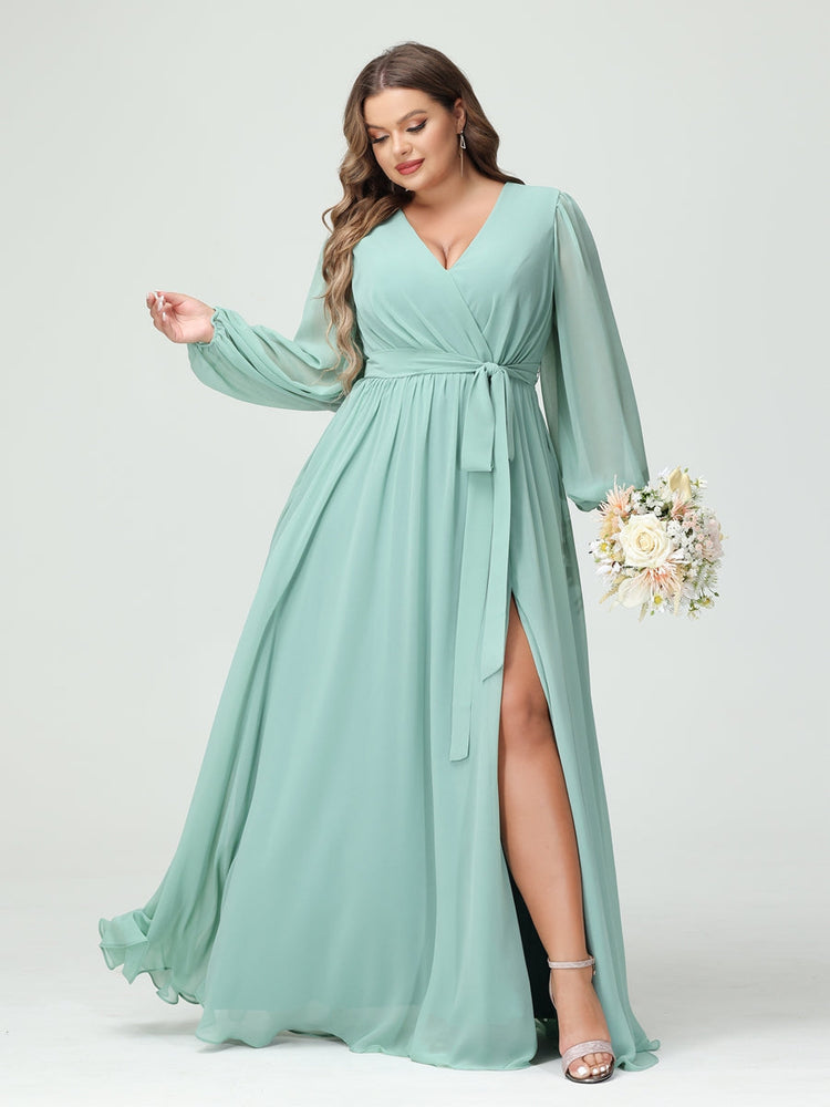 Long sleeve teal bridesmaid cheap dress