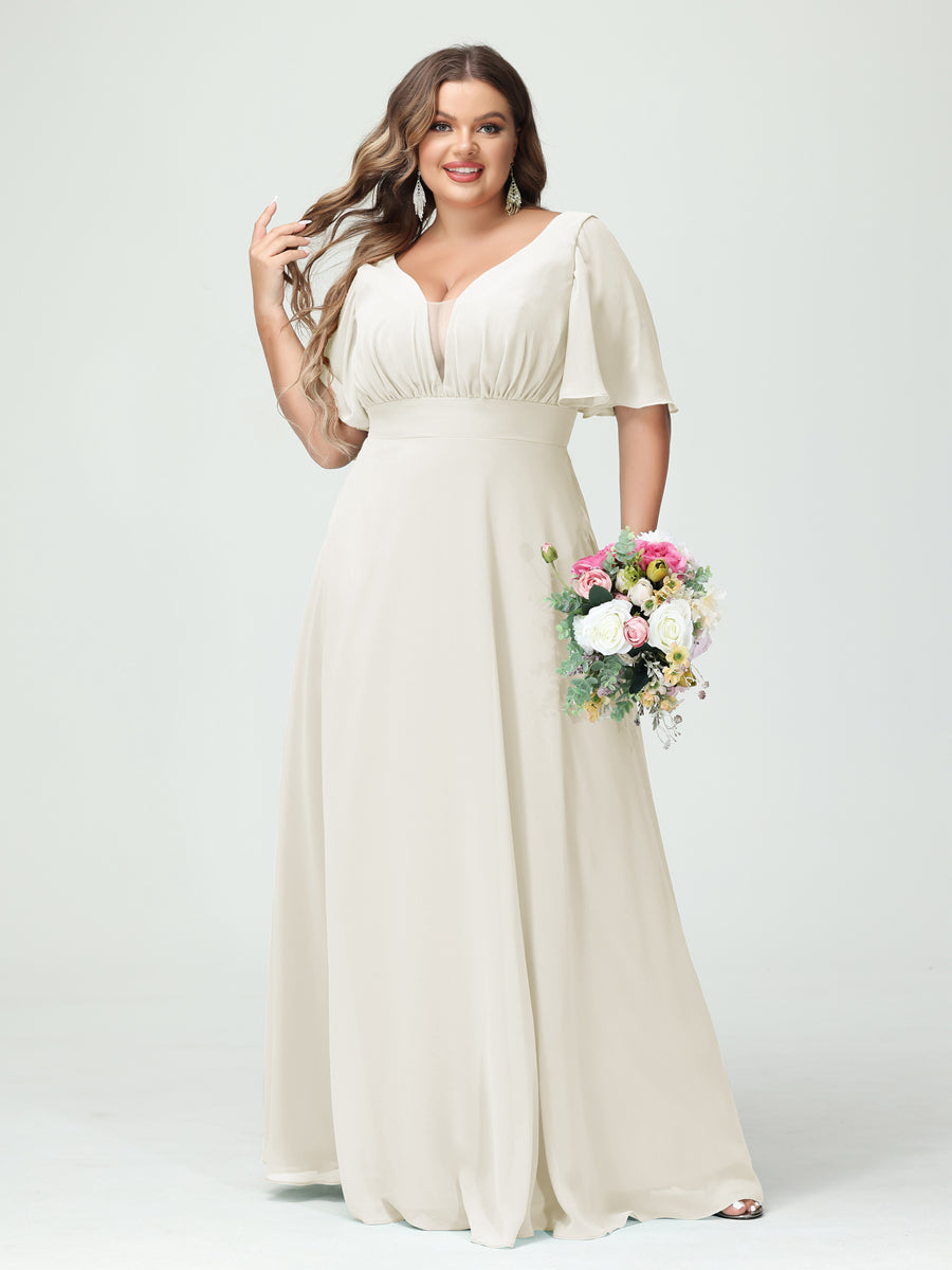 Plus size chiffon bridal gowns best sale