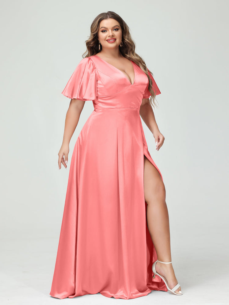 Plus size coral bridesmaid dresses best sale