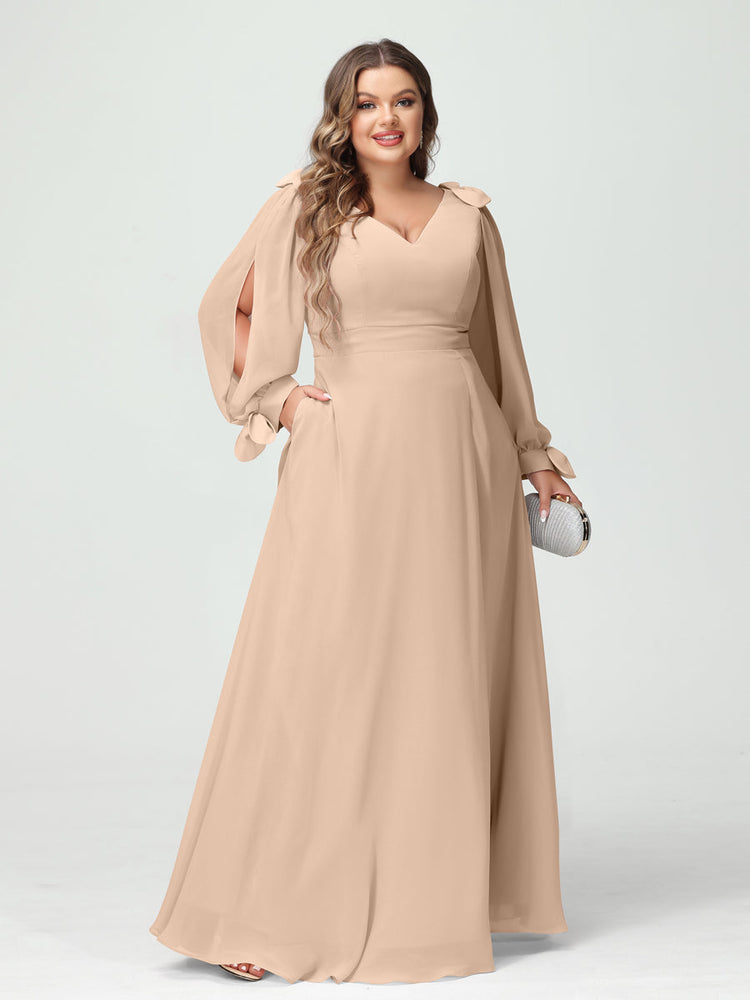 Long bridesmaid 2024 dresses with pockets