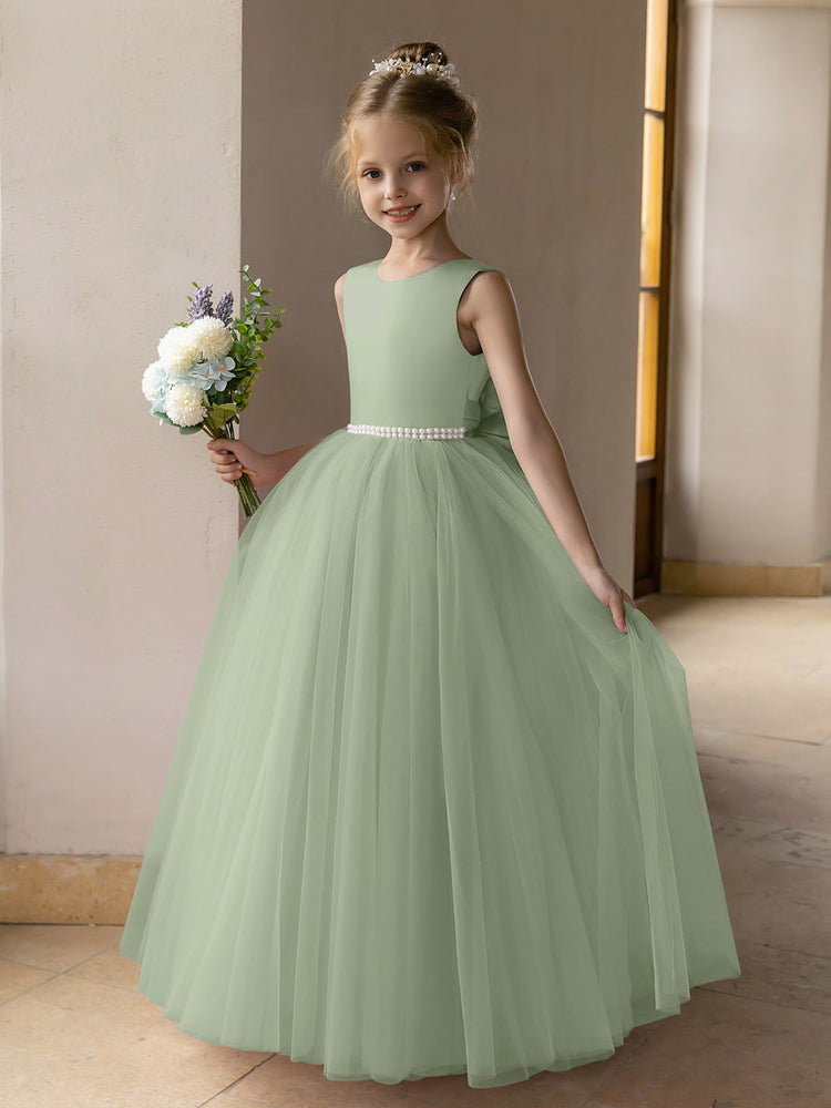 Pale green flower girl dresses on sale