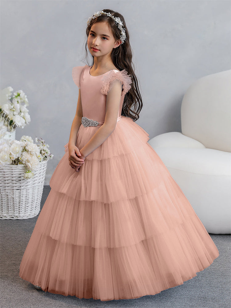 Light Peach Flower Girl Tutu Dress-Peach Tutu Dress-Light Peach Tutu 2024 Dress.Flower Girl Tutu Dress-Wedding Tutu Dress