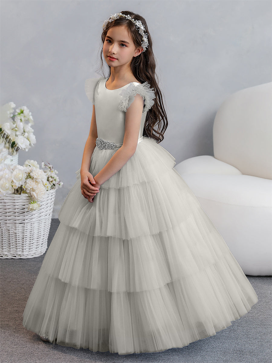 Silver flower girl dresses uk on sale