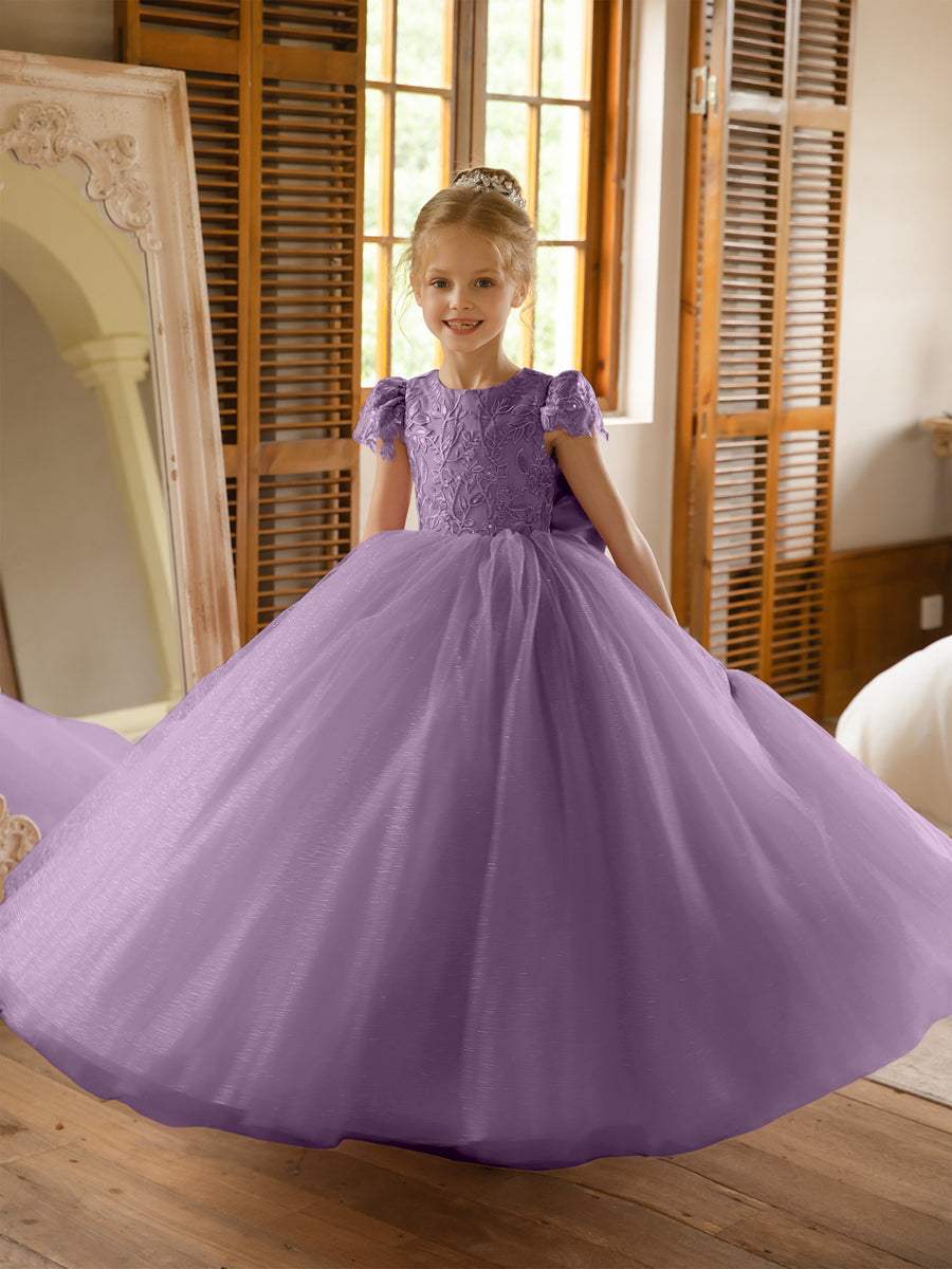 Dusty purple flower girl dresses best sale