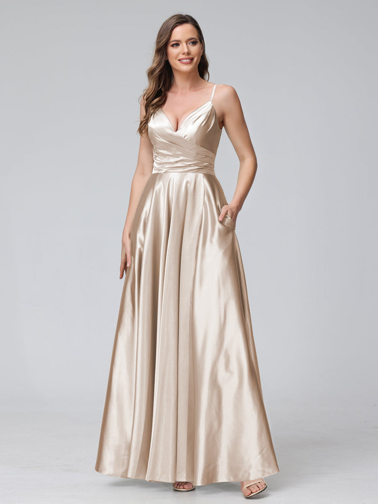 Long silk bridesmaid on sale dresses