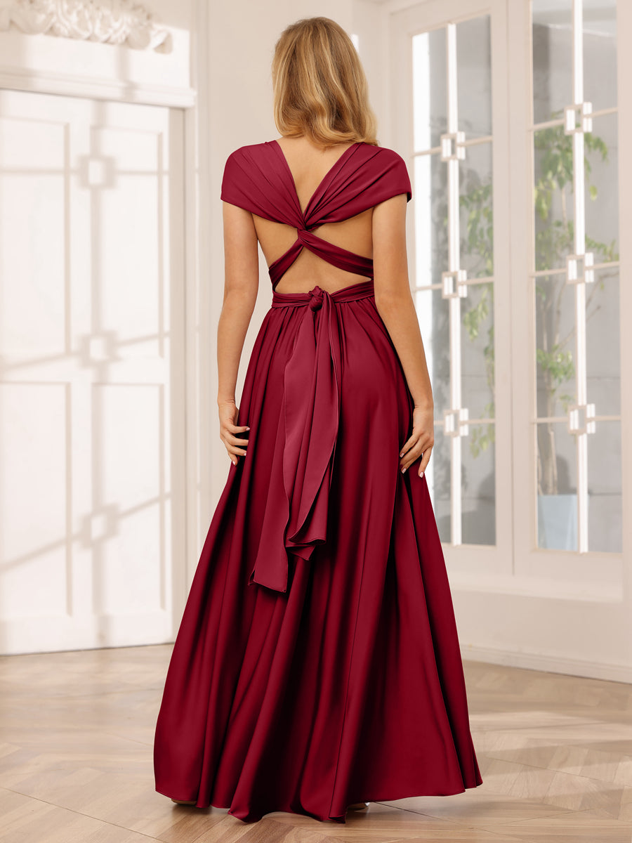 A-Line/Princess Convertible Infinity Long Bridesmaid Dresses