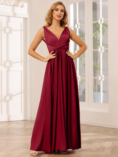 A-Line/Princess Convertible Infinity Long Bridesmaid Dresses