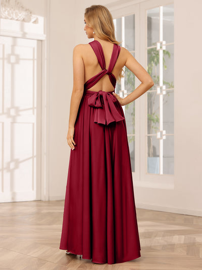 A-Line/Princess Convertible Infinity Long Bridesmaid Dresses