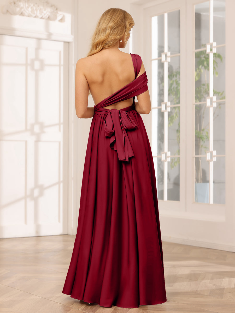 A-Line/Princess Convertible Infinity Long Bridesmaid Dresses